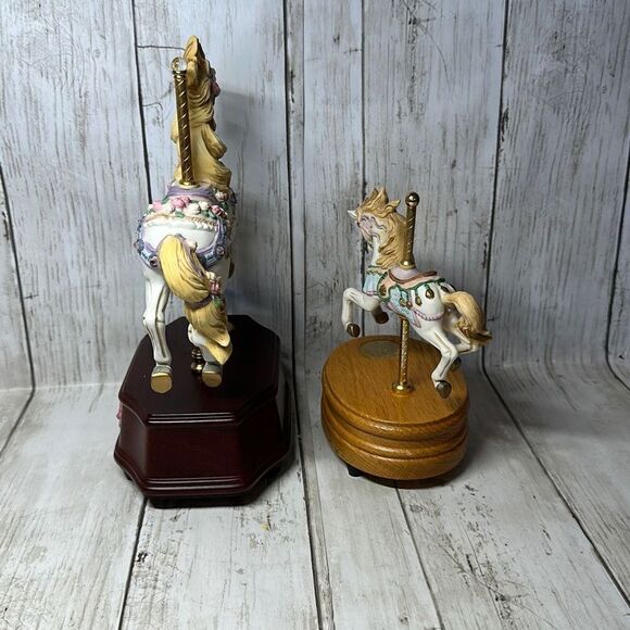 Lefton 1989 and Westland  Horse Carousel Music Box Set of 2 - Picture 6 of 8